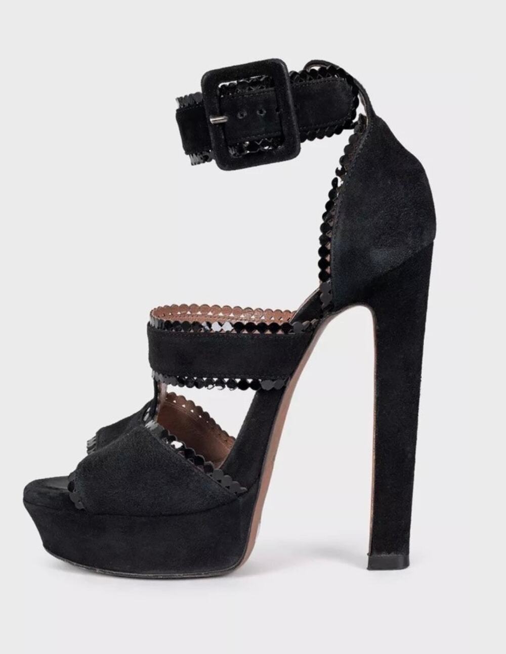 Alaïa Black Suede High-Heel Sandals Size 37.5